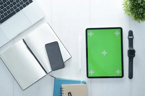 Mock up office desk table12 Foto stock