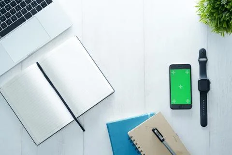 Mock up office desk table15 Stock Photos