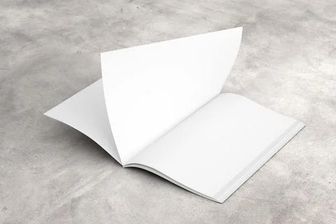 Mock up of an open magazine - 3d rendering Stock Photos