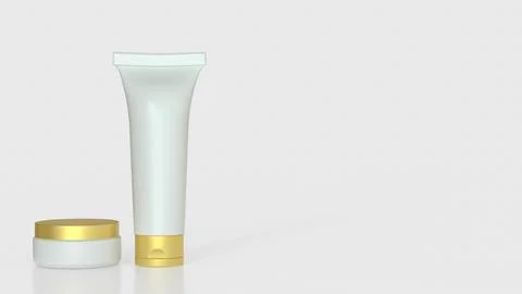 The Mock up package on white background  for Beauty or Advertising concept .. Stock Illustration