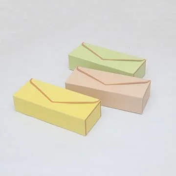 Mock Up Packaging Box Paper on Three Different Color Stock Photos