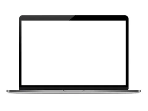 Mock-up personal laptop computer on white background vector drawing Stock Illustration