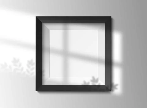 Mock up picture frames on wall with shadow overlay effect Illustrazione stock