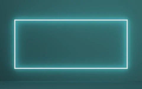 Mock up podium for product presentation rectangle neon light 3D Mock up po... Stock Photos