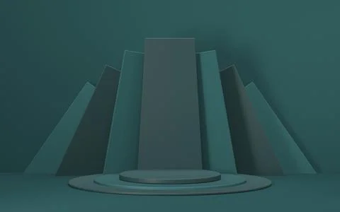Mock up podium for product presentation rectangles composition 3D Stock Illustration