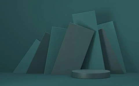 Mock up podium for product presentation rectangles composition 3D Mock up ... Stock Photos