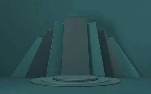 Mock up podium for product presentation rectangles composition 3D Mock up ... Stock Photos