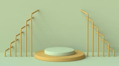 Mock up podium for product presentation with wire frames 3D 스톡 일러스트
