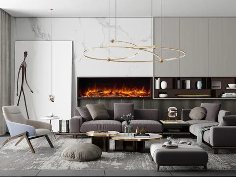 Mock up poster frame in modern interior background, living room Stock Illustration