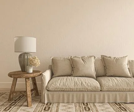 Mock up poster frame in modern interior background. Living room scandinavian Stock-Illustration