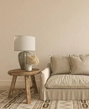 Mock up poster frame in modern interior background. Living room scandinavian Stock-Illustration