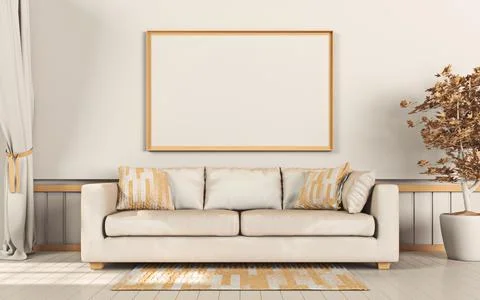 Mock up poster frames with indoor tree and sofa イラスト素材