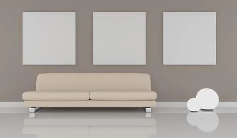 Mock up poster with modern interior Stock Illustration