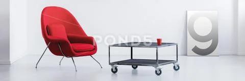 Mock-up poster in simple interior Stock Photos