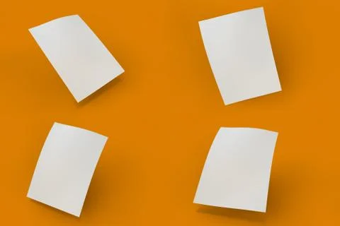 Mock up poster on white background Stock Illustration