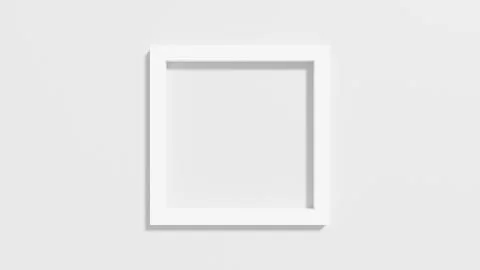 Mock up poster with white frame close up near wall minimalist, 3d render Stock Illustration