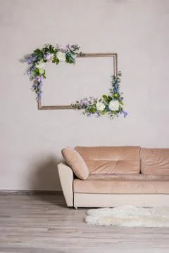 Mock-up for presentation of images, text or other your work. wall background Stock Photos