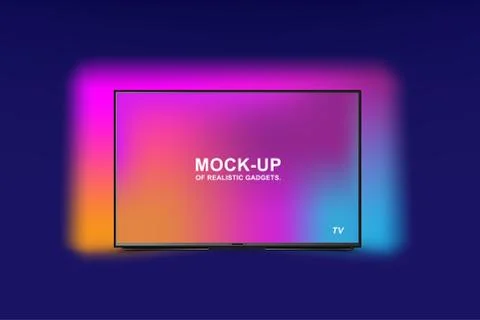 Mock-up of realistic backlit tv with OLED technology. Futuristic home applian Stock Illustration