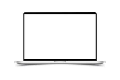 Mock-up of realistic Laptop. Front side with screen isolated on white backgro Stock Illustration