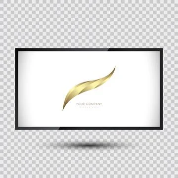 The mock-up of Realistic TV screen, LED, signboard stand on a transparent b.. Stock Illustration