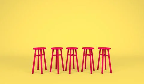 Mock up of red barstool Stock Illustration