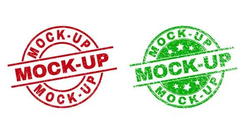 MOCK-UP Round Seals with Corroded Texture 스톡 일러스트