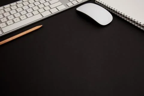 Mock up table with black background. office table Foto stock