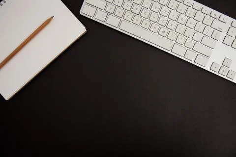 Mock up table with black background. office table Stock Photos