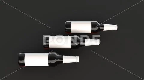 Mock up of tall beer bottles with blank labels Stock Illustration