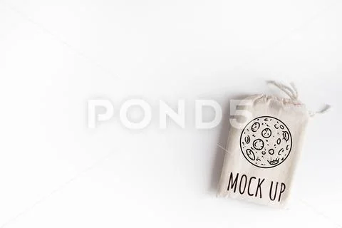 Mock up of tarot deck cotton bag on white background PSD Template