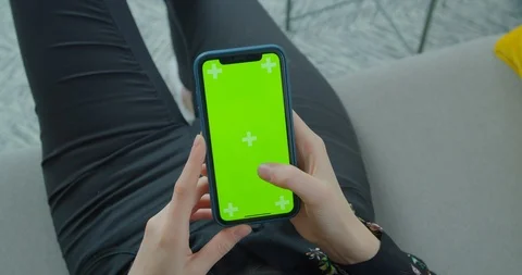 Mock-up for Tracking or Watching Content Close-up. Modern Life of Caucasian Stock Footage 126643886