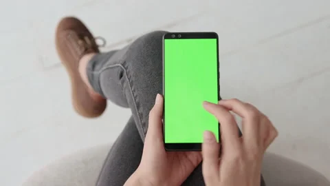 Mock-up for Tracking or Watching Content Close-up. Modern Life of Caucasian Lady Stock Footage 199477031