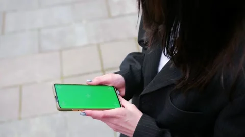 Mock-up for Tracking or Watching Content Close-up. Modern Life of Caucasian Lady Stock Footage 241606859