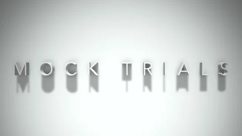 Mock trials 3D title animation with shadows on a white background Stock Footage 297267546