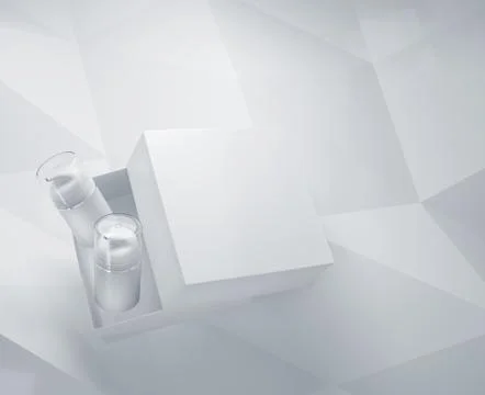 Mock-up of two cosmetics tubes and open box Stock Illustration