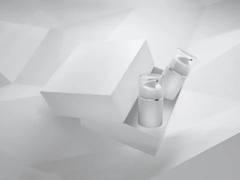 Mock-up of two cosmetics tubes and open box Stock Illustration