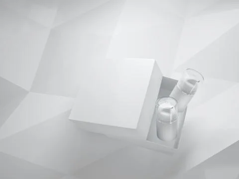 Mock-up of two cosmetics tubes and open box Stock Illustration