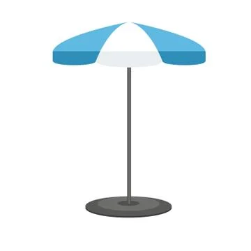 Mock up of umbrella or sunshade with flat and solid color style design. Vector Stock Illustration