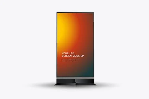 A Mock up of vertical LED screen with a gradient background transitioning f.. Stock Illustration