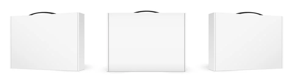 Mock up white cardboard package boxes. White realistic boxes mockup for packa Illustrazione stock