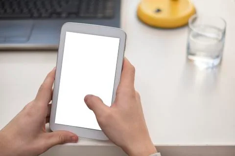 Mock up white tablet Stock Photos