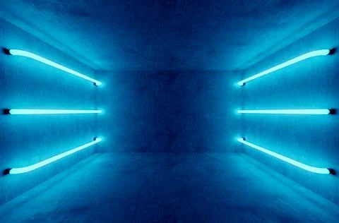 Mock-up for your design project, 3D Illustration Abstract blue room interior  Stock Illustration