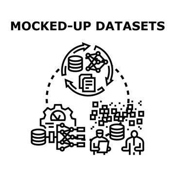 Mocked up datasets developing machine learning programs 스톡 일러스트