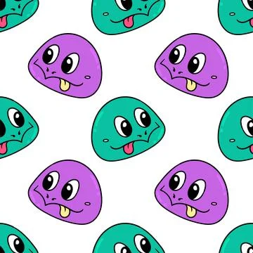 Mocking face seamless pattern textile print. repeat pattern background design イラスト素材