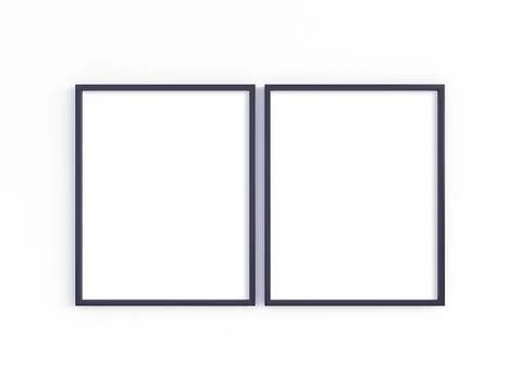 Mockup of 2 frames to display your work. 3D illustration. Stock Illustration