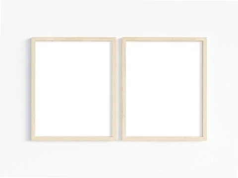 Mockup of 2 frames to display your work. 3D illustration. Stock Illustration