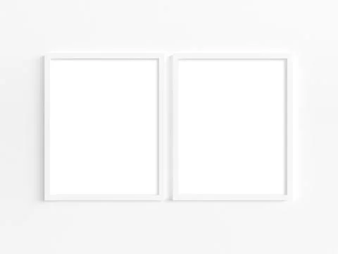 Mockup of 2 frames to display your work. 3D illustration. 库存照片