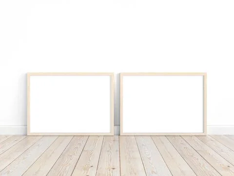 Mockup of 2 frames to display your work. 库存照片