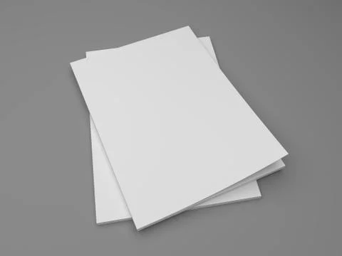 Mockup 3D illustration empty two magazines, books on gray. Stock-Illustration