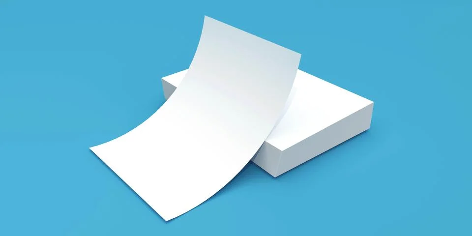 Mockup A4 brochure on a stack of office papers. 3d illustration of the document Stock Illustration